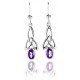 CELTIC TRINITY KNOT  EARRINGS AMETHYST